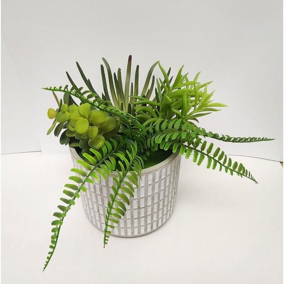 2pc Decorative Geometric Diamond-Shaped Metal Frame Artificial Indoor Plants - Picture 13 of 16